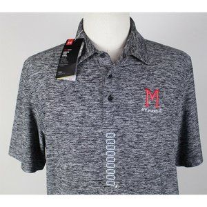 NWT Under Armour UA St. Mary's Elevated Heather Polo Shirt MENS LARGE Blue